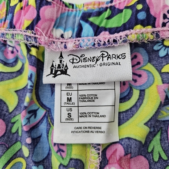 Disney Parks Minnie Mouse Floral Paisley Bright Colorful Cotton Pajama Pant S - Picture 3 of 9